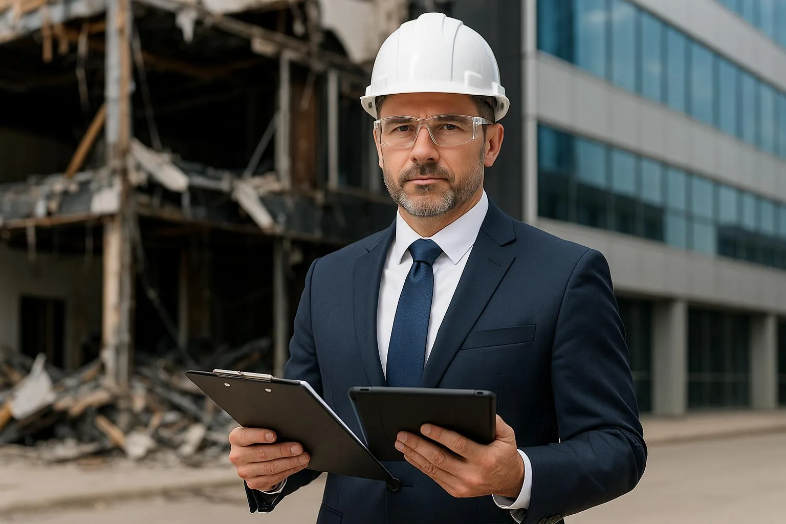 Public adjuster consulting with client